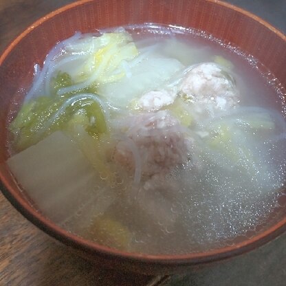優しい味付けのスープで、体が温まりました！白菜が美味しい季節なので、また作りたいです。